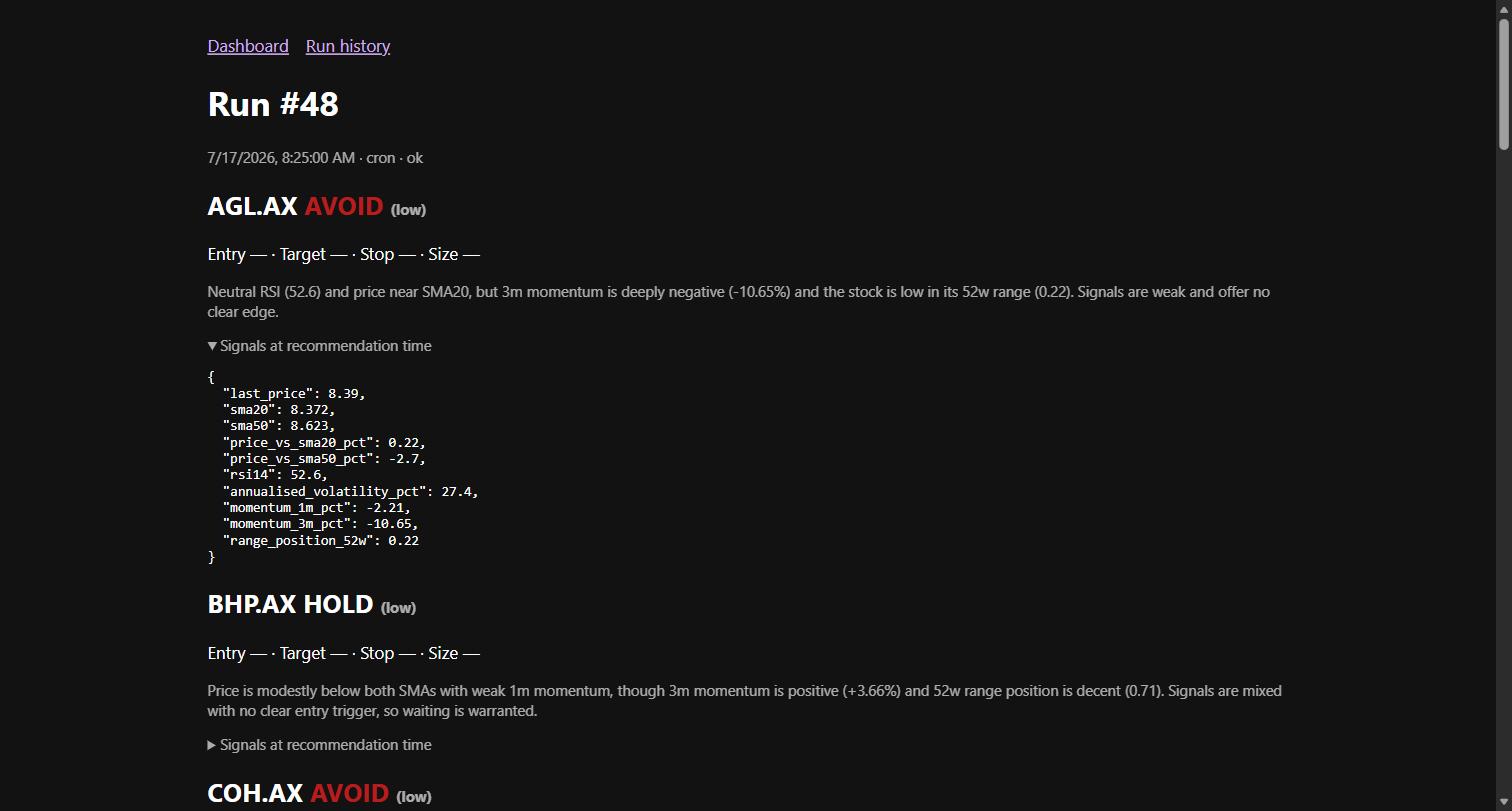 Signal transparency view showing the exact signal values behind a recommendation with raw JSON one click away